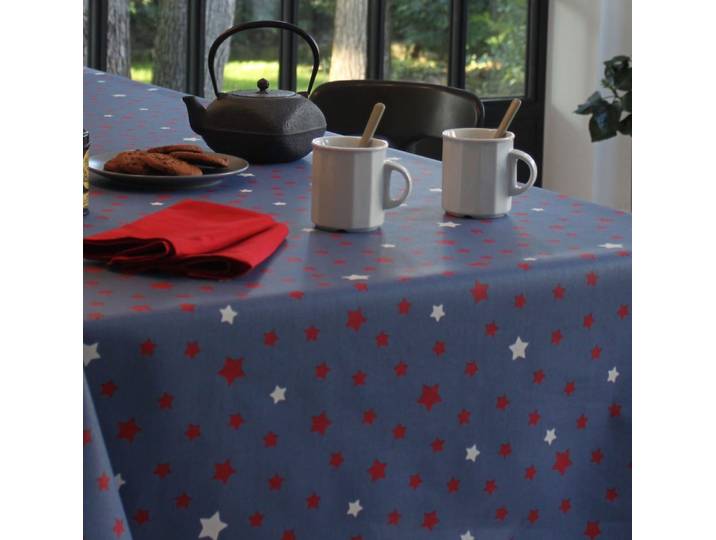 Nappe enduite rouge ronde diam 160 cm