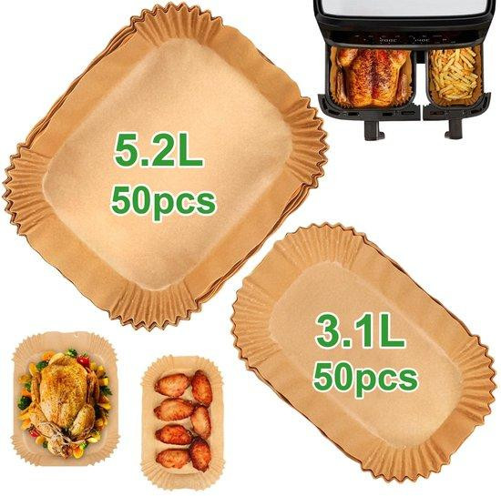 100 stuks Luchtfriteerpapier bruin voor airfryer accessoires, geschikt voor 8,3 liter