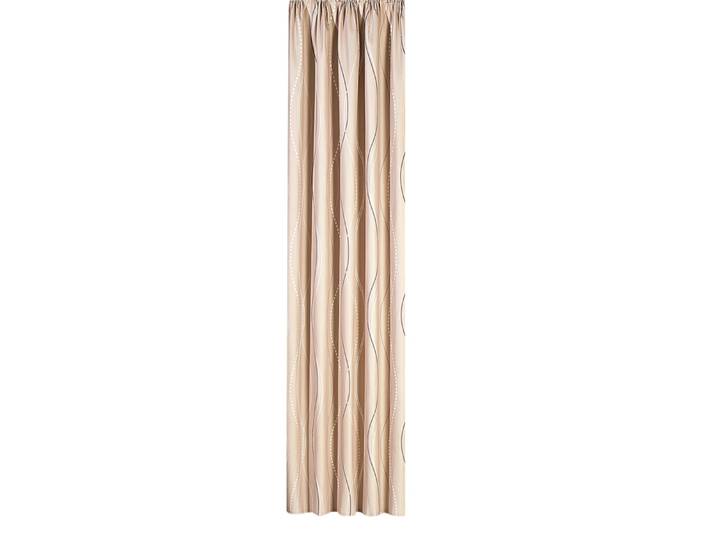 Übergardine mit Wellen-Dessin und Universalschienenband, Beige, Größe 436 (Dekoschal, 225x132 cm)