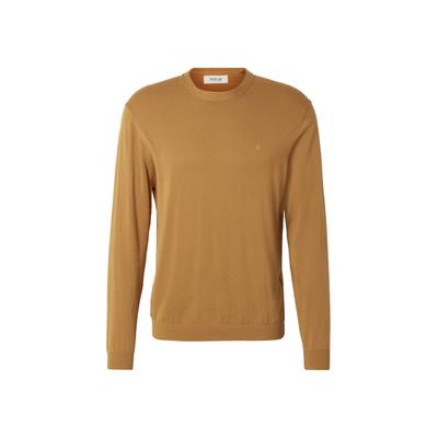 Rundhalspullover REPLAY "Replay UK4703 knitwear crewneck", Herren, Gr. XL, braun (sahara), 100% Baumwolle, unifarben, normal, Rundhals, Pullover Rundhalspullover