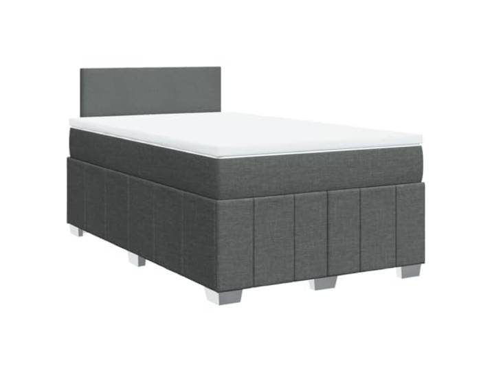vidaXL Boxspringbett mit Matratze Dunkelgrau 120x200 cm Stoff