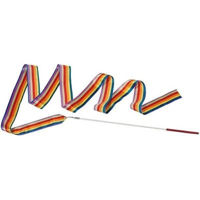 Goki 15353 - Regenbogen Gymnastikband, bunt-gestreift, Kunststoff/Nylon, Band: 2m
