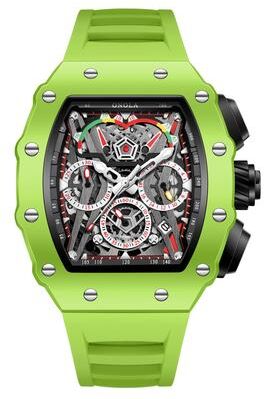Fashion Sheath ONOLA Men Luxury Wine Barrel Quartz Sports Watch green