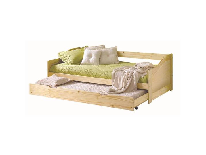 Livetastic Bett, Natur, Holz, Kiefer, massiv, Höhe ca. 10 cm, 90x200 cm, Schlafzimmer, Betten, Einzelbetten