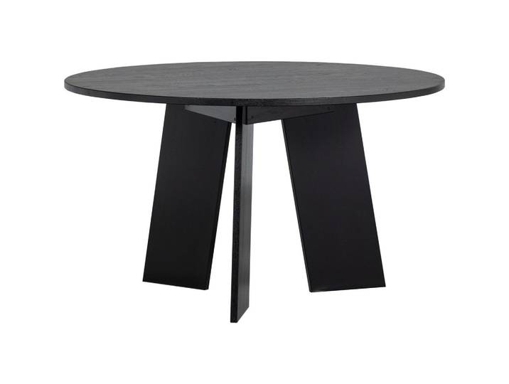 Livetastic Esstisch Fries, Schwarz, Holz, Eiche, massiv, rund, eckig, 129x75x129 cm, Holzmöbel, Holztische, Esstische Holz, Massivholztische
