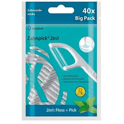 MIRADENT Zahnpick Zahnseide 2in1 Minze 40 St