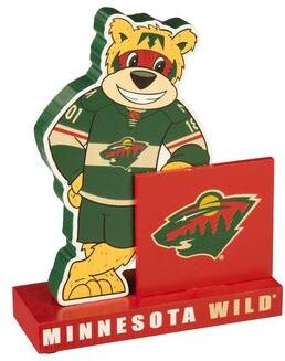 Evergreen 8 in. Wooden Mascot Statue with Team Logo, Minnesota Wild