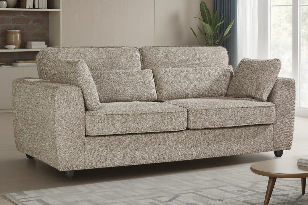 Latitude Run Chenille Sofa Beige 3