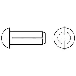 DIN 1476 / ISO 8746 - Messing - 2x4 - Halbrundkerbnägel