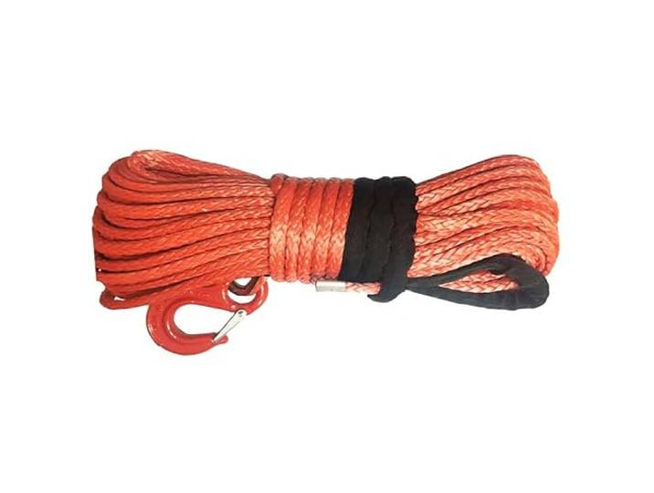 Abschleppseil, 12 mm x 50 m, UHMWPE-Faser, synthetisches Windenseil mit Haken for ATV/UTV/4WD/4X4/OFFROAD(Orange)