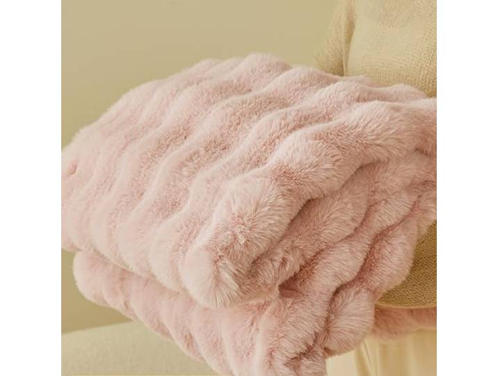 BICI Kuscheldecke Flauschig Bubble Decke Fellimitat Decke Kuscheldecke Flauschig Flauschige Decke Fluffy Blanket Bubble Decke FüR Bett Sofa Kuscheldecke Casual Decke (rosa,150 * 200cm), ZSM-240112-1