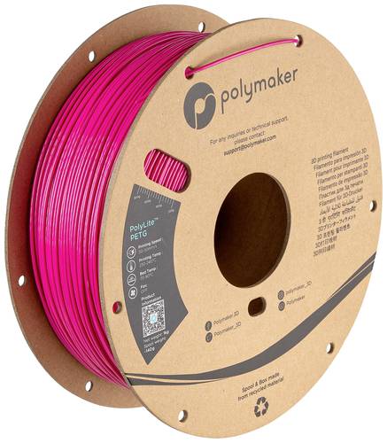 Polymaker PB01039 Filament PETG hitzebeständig, hohe Steifigkeit 1.75mm 1000g Magenta PolyLite 1St.