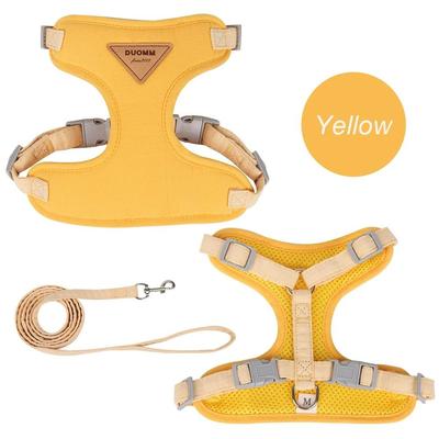 Uplift Essentials Breathable Fashion Mesh Cat & Puppy Harness Set yellow m