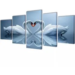 vidaXL Bilder Dekoration Set Schwan 200 x 100 cm