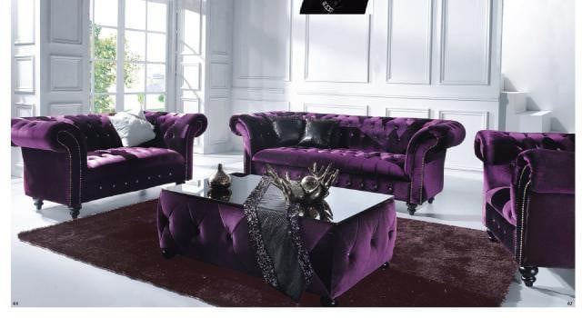 Chesterfield Designer Sofagarnituur 3+2+1 in Textiel voor de Woonkamer