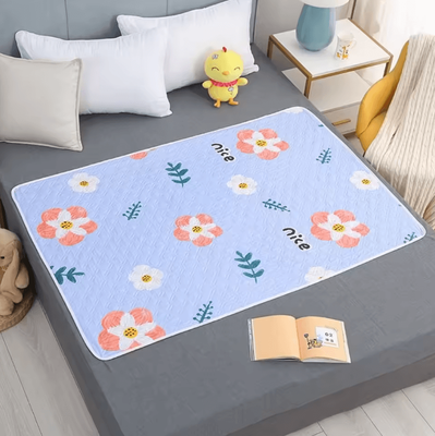 Inspire Curations UltraSoft Triple Layer Waterproof Underpad Washable Baby & Adult Bed Protector 100 150cm flower 1 150x100cm