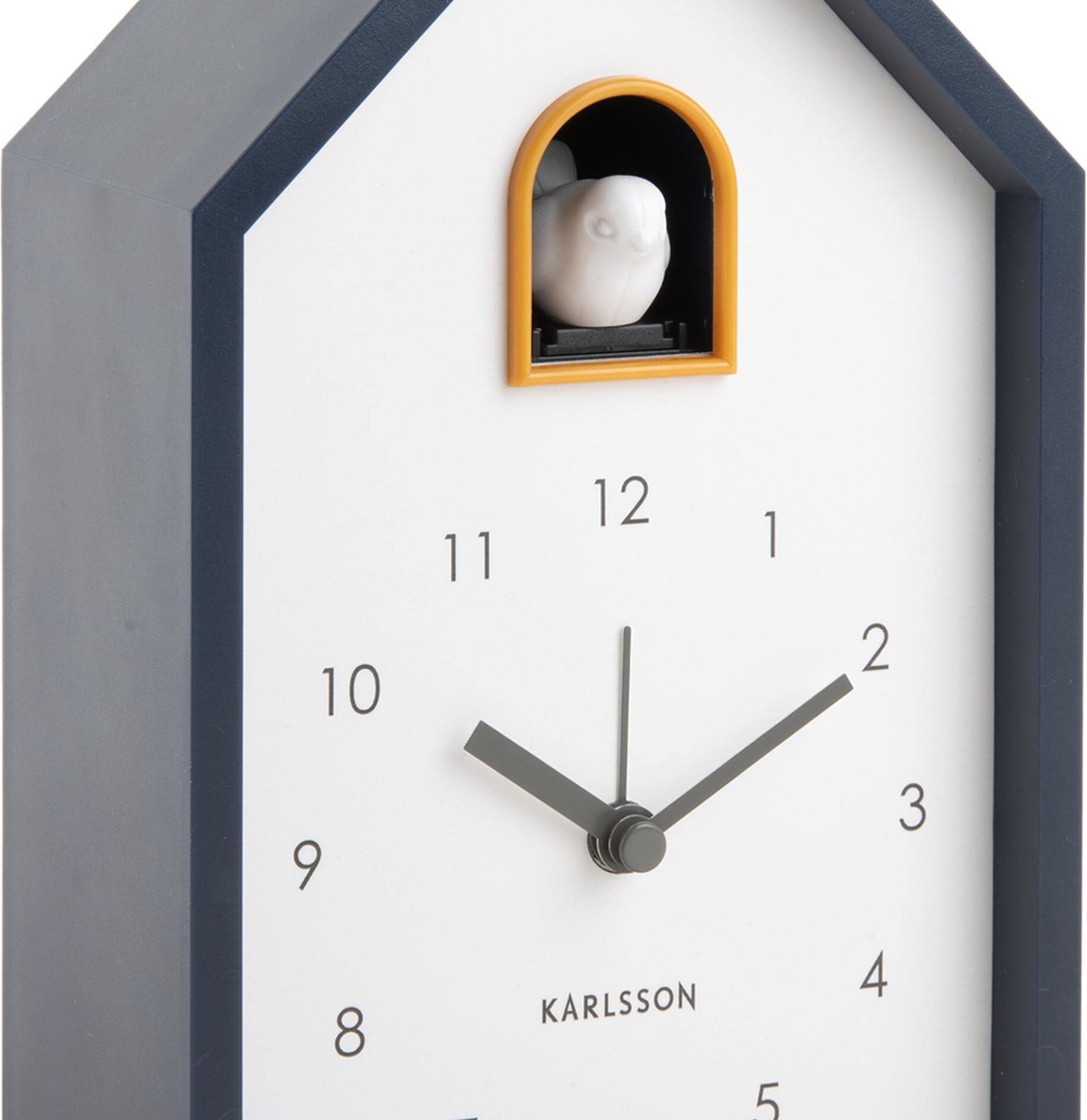Wecker KARLSSON "Kuckuck", blau (dunkelblau), Wecker, Wecker dunkelblau Einheitsgröße