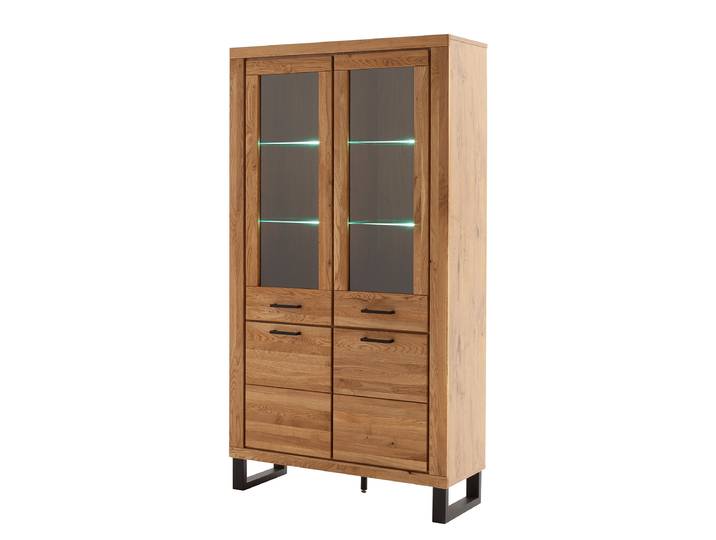 Vitrinenschrank 108 x 199 x 40cm Braun
