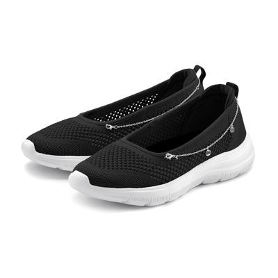 Sneaker LASCANA "Slip-On-Sneaker, Freizeitschuh, Slipper", Damen, Gr. 41, schwarz, Obermaterial: 100% Textilmaterial. Decksohle: 100% Textilmaterial. Futter: 100% Textilmaterial. Laufsohle: 100% Synthetik, unifarben, Schuhe Sneaker, Ballerina,...