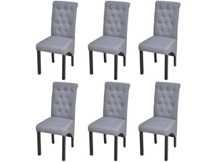 Fisinber Esszimmerstühle 6er Set, Polsterstühle mit Holzbeinen, Hellgrau Bequeme Küchenstühle mit dichter Polsterung für Küche und Essbereich, ergonomisch geformt für Komfort am Familientisch.