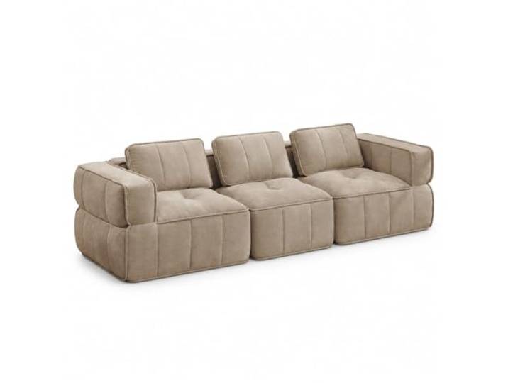 Jastoery Modulares 3-Sitzer Sofa ohne Gestell Schaumstoff Wohnzimmer,Sand Modulares 3-Sitzer-Sofa, stützenloses Design, 32D-Hochdichteschaumstoff, einteilige Schaumstruktur, gleichmäßiger Halt
