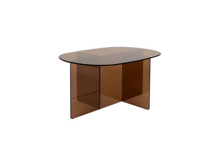 Design Couchtisch „Linea“ aus Sicherheitsglas Rauchglas Zuiver