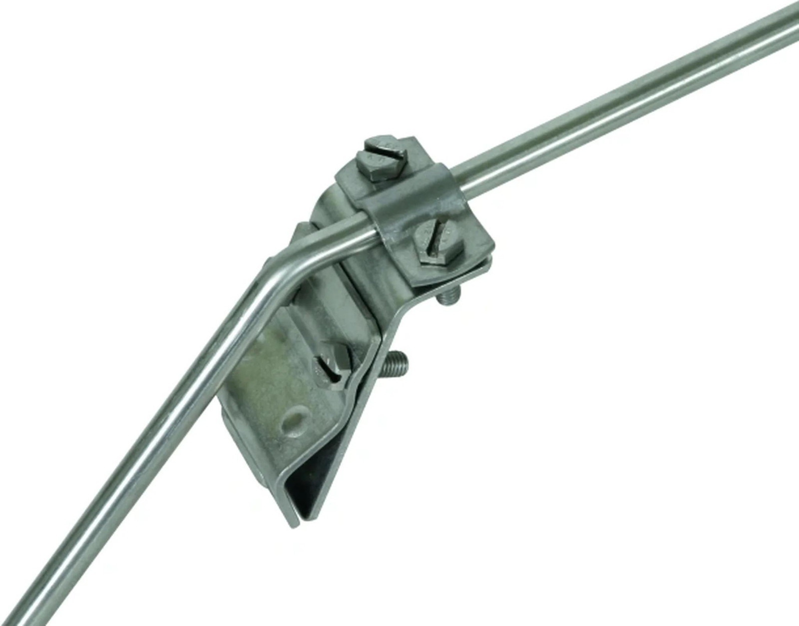 DEHN dakgootklem NIRO voor afvoerpijp diameter 13-25 mm met dubbele schroefbevestiging voor ronde buizen diameter 7-10 mm