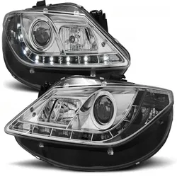 Scheinwerfer LED Tagfahrlicht Optik passend für Seat Ibiza 6J Bj. 08-12 Chrom