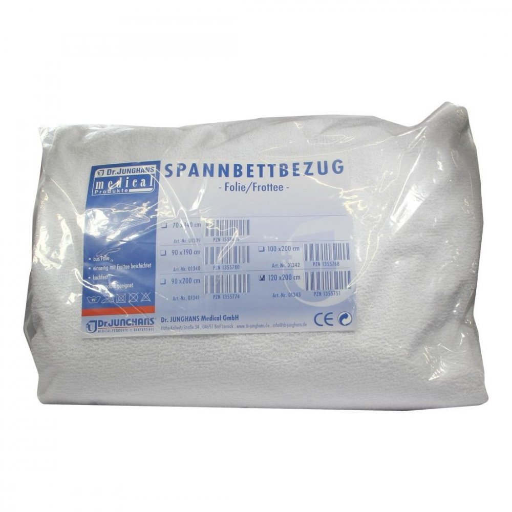 Dr. Junghans Medical GmbH Frottee Spannbettbezug 120x200cm mit Folie 01355751
