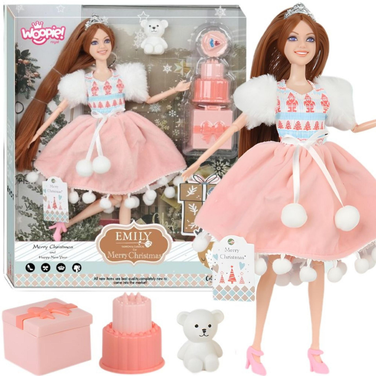Woopie Royal Emi verjaardagsprinsespop met teddybeer