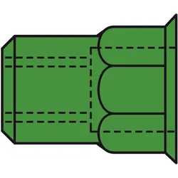 GESIPA Blindnietmuttern Teilsechskant - Edelstahl A4 - kleiner Senkkopf - M 6x9x15,5 - Klemmbereich