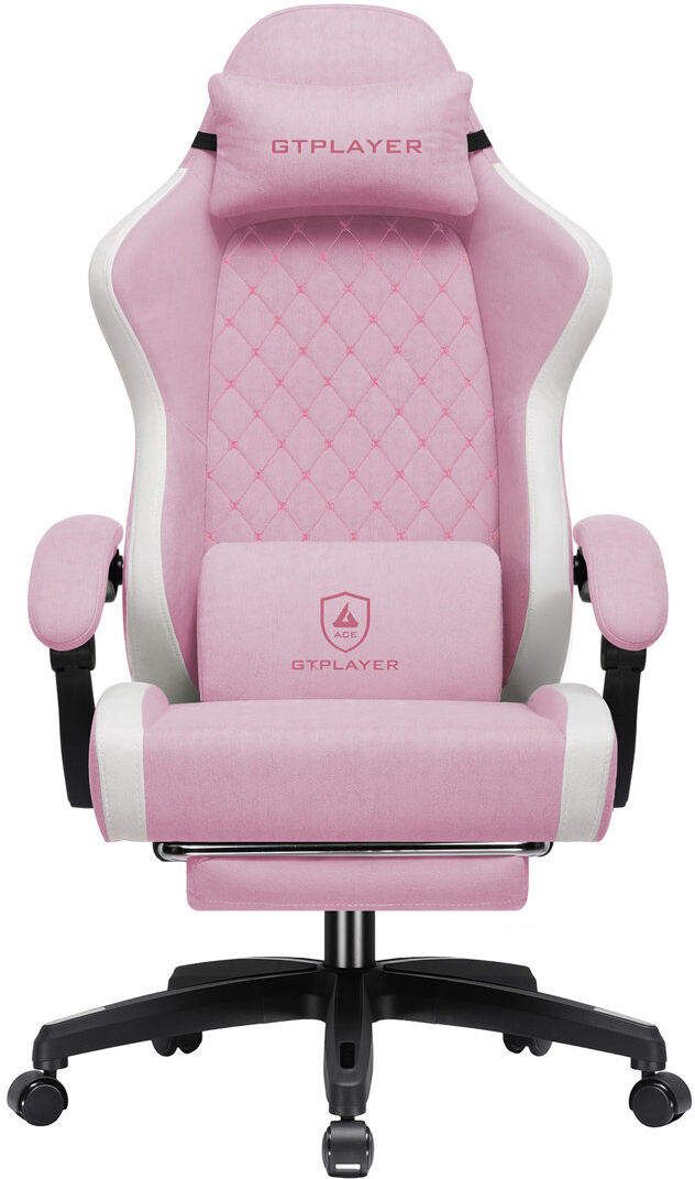 Metro Lane Adjustable Swiveling PC & Racing Game Chair Pink 128cm H X 51cm W X 47cm D