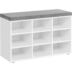 Garderobenschrank in Grau, Weiß inkl. Sitzaulage