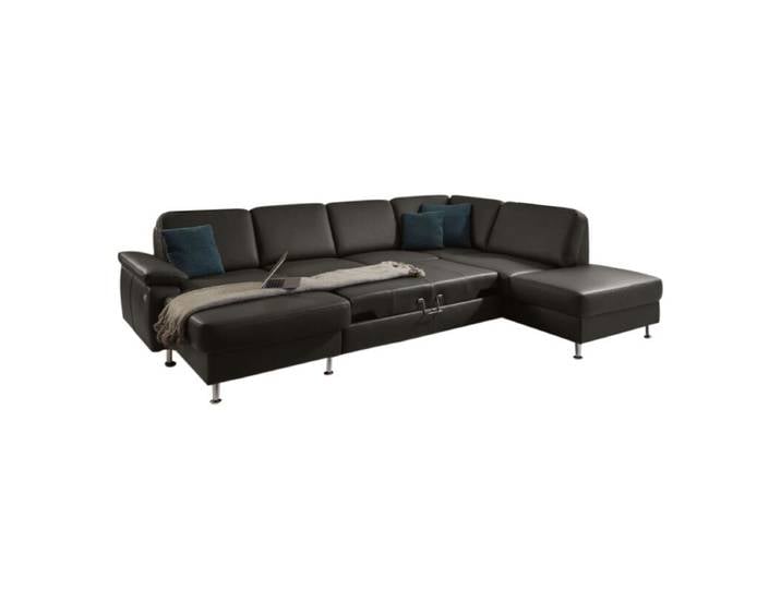 Couchliebe Prato Wohnlandschaft - Echtleder Torro schoko - Schlaffunktion - ohne Zusatzausstattung - Nein Schlaffunktion Modern, Zeitlos