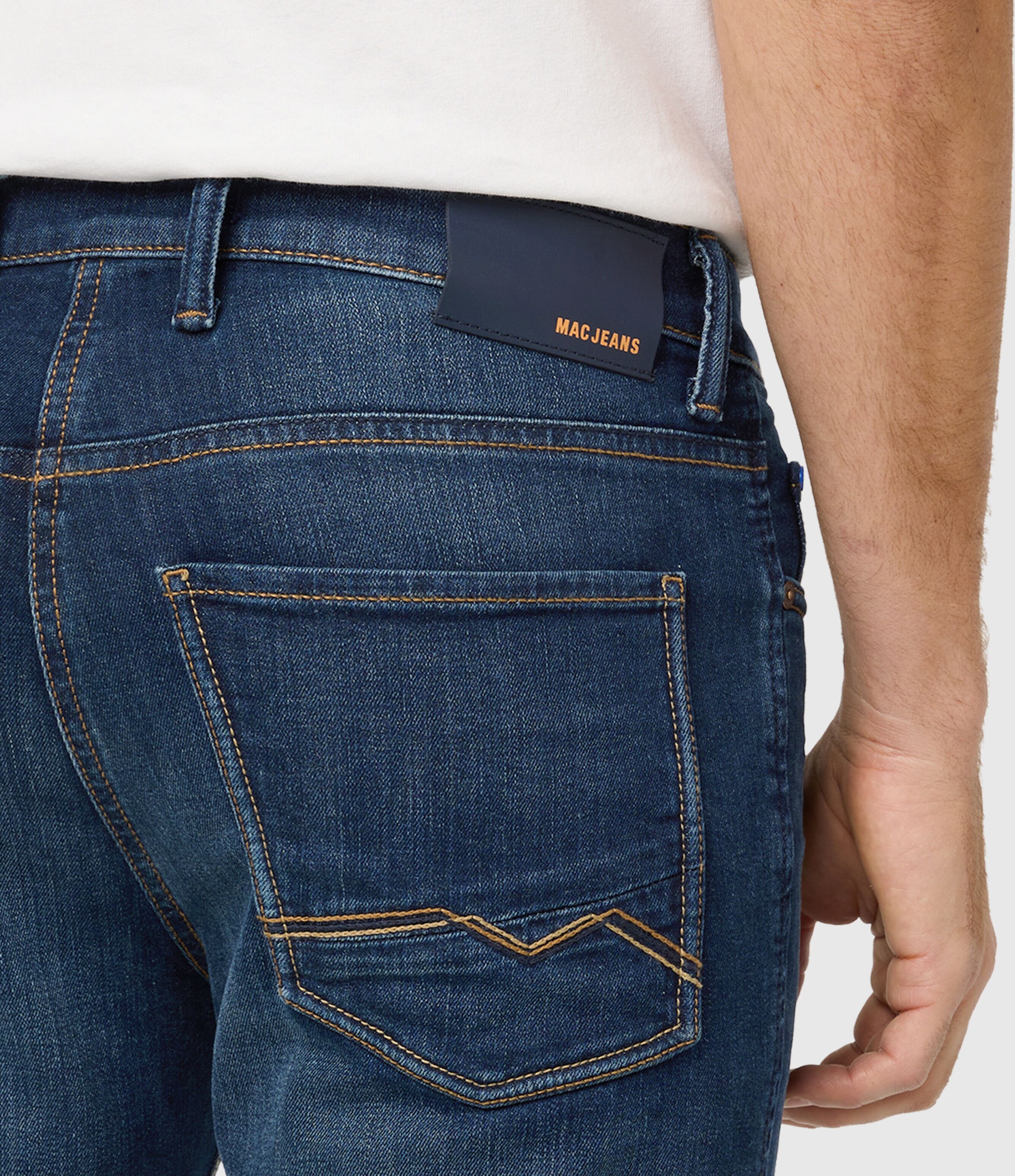 Straight-Jeans MAC "Arne Pipe", Herren, Gr. 30, Länge 32, blau (dunkelblau 3d wash), Denim/Jeans, Obermaterial: 89% Baumwolle, 10% Hanf, 1% Elasthan, Jeans Straight-Jeans dunkelblau 3d wash 30, Länge 32