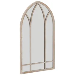 COSTWAY Farmhouse-Fensterrahmen-Spiegel, gewölbt, Metallrahmen, Innen/Außen, 83x48 cm.
