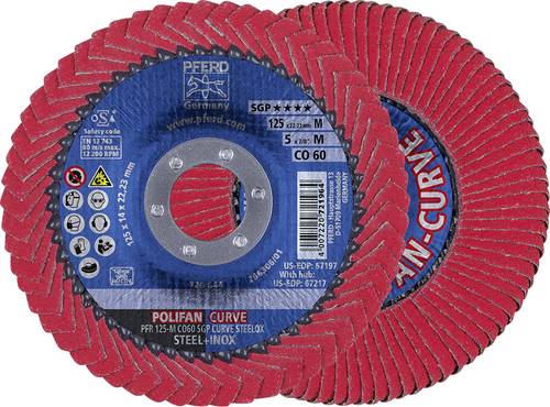 Fächerscheibe POLIFAN CO SGP CURVE STEELOX D.125mm K.60 CURVE INOX/Stahl M PFERD