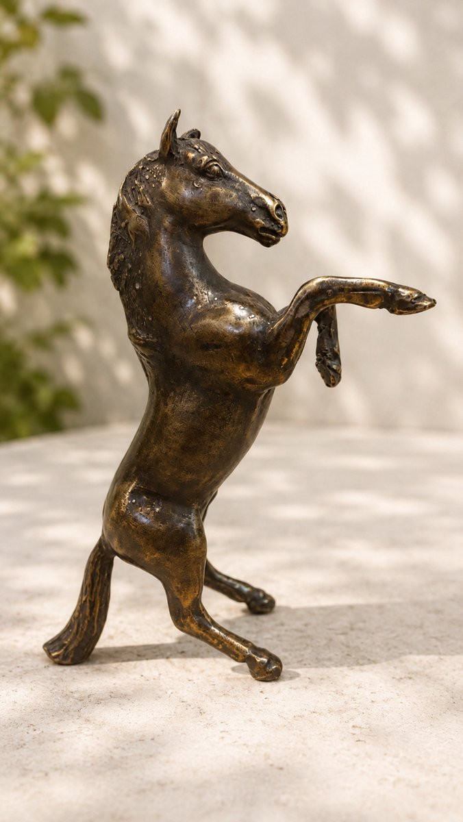 Bronzen beeld Steigerend Paard voor volwassenen