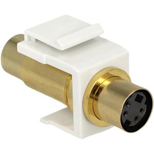 DeLock Keystone-Modul 86338, vergoldet, weiß, S-Video, für S-Video Kabel, Kunststoff