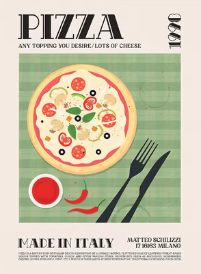 Inspire Picks Delicious Food Wall Art Canvas World Cuisine Kitchen Poster With Ravioli Ramen & Coffee 06 50x70cm No Frame