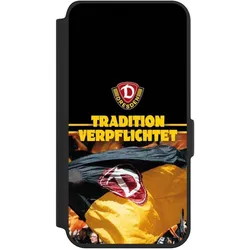 Nivocase Klapphülle für Samsung Galaxy S24 Handyhülle aus Kunst Leder NIVOflip schwarz Fanartikel SG Dynamo (Samsung Galaxy S24), Smartphone Hülle, Schwarz