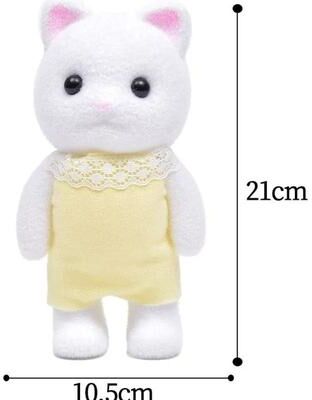 Uplifted Goods Adorable 8 Inch Flocked Animal Movable Figure & Ornament cat