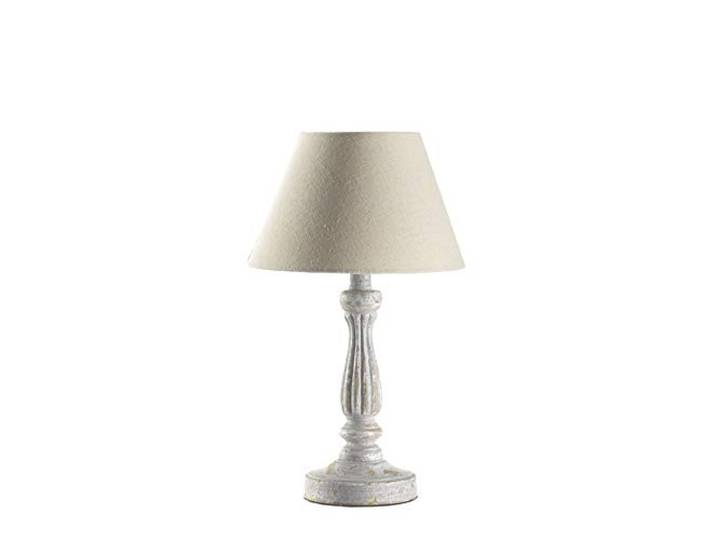 ONLI - Lampe à chevet style shabby en bois vieilli et abat-jour couleur sable