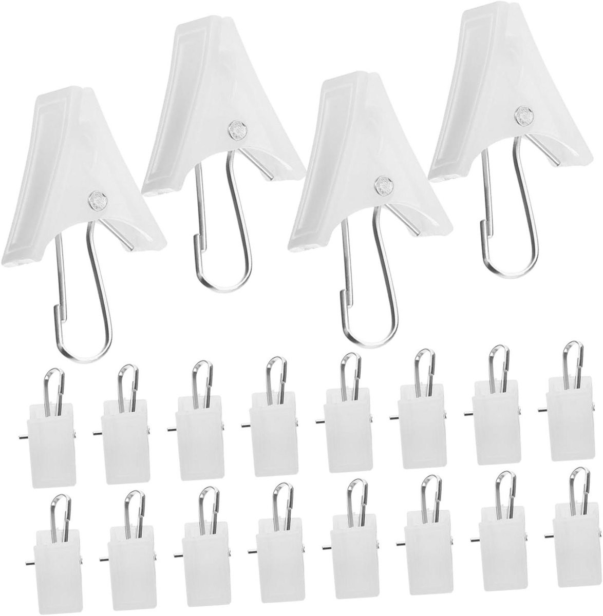 20 stuks Wit Gordijn Clips met Haak - Decoratieve Plastic Klemmen