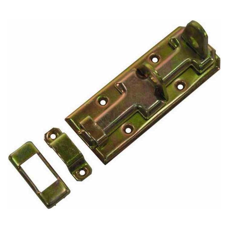 GAH Sicherheits-Schlossriegel Länge 120 mm Breite 45 mm Stahl galvanisch gelb verzinkt (Möbelriegel, 1 Stk.) (123079)