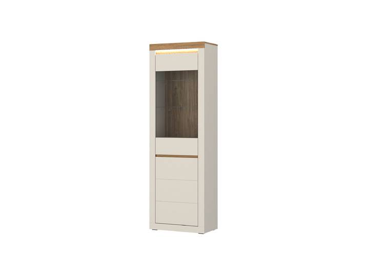 Vitrine mit Beleuchtung Beige-Kaschmir - Eiche - 64 cm - NAXXAR