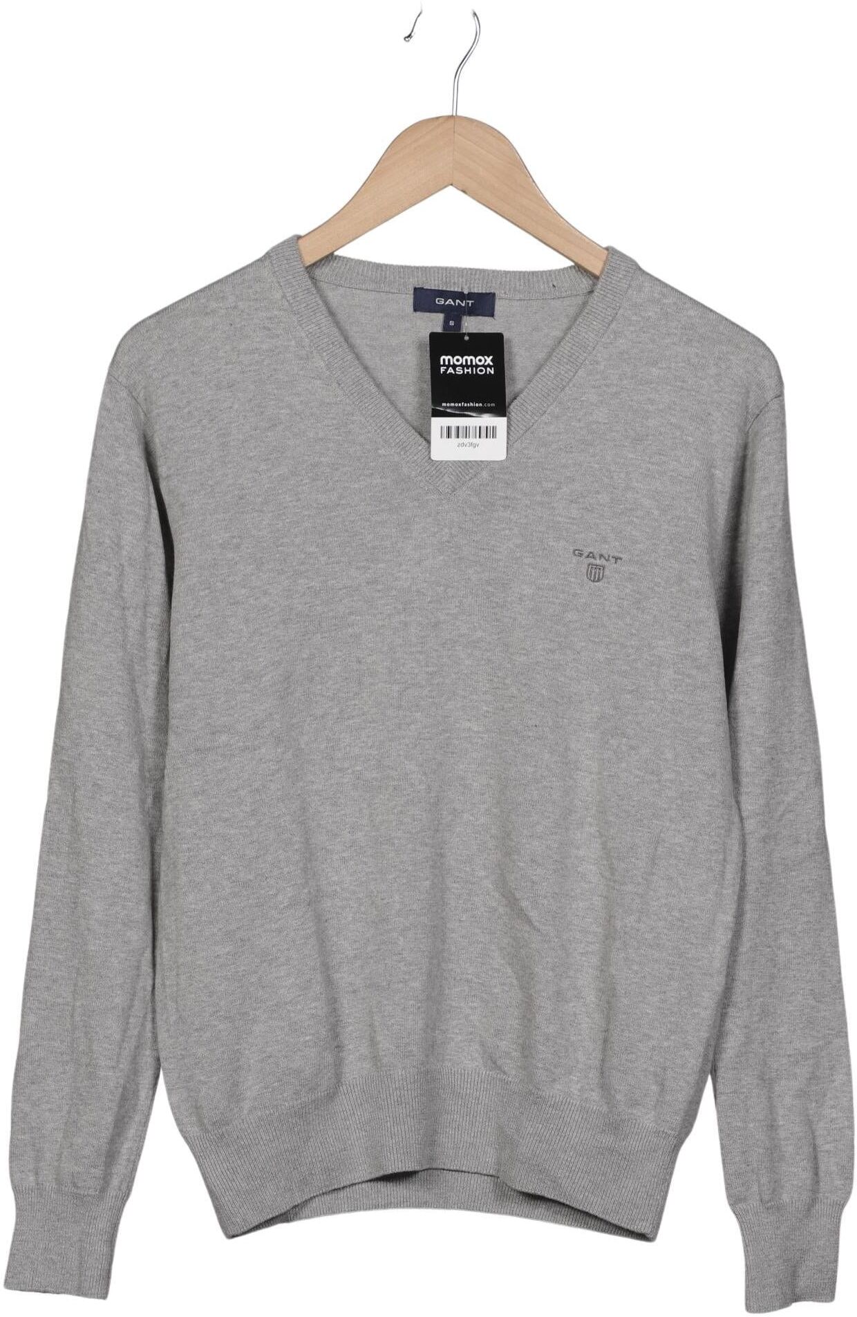 Gant Herren Pullover, Grau, Gr. S, Baumwolle - Second Hand