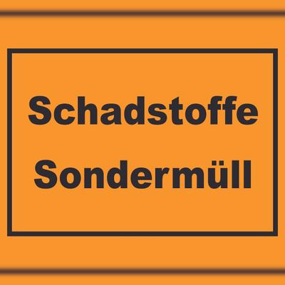 HB-Druck Schadstoffe Sondermüll Mülltrennung Schild mit Text waagerecht A1 (594x841mm)