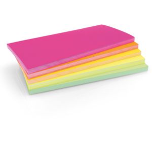 Magnetoplan Moderationskarten 112501560, Neon, rechteckig, farbig sortiert, 10 x 20 cm, 250 Stück