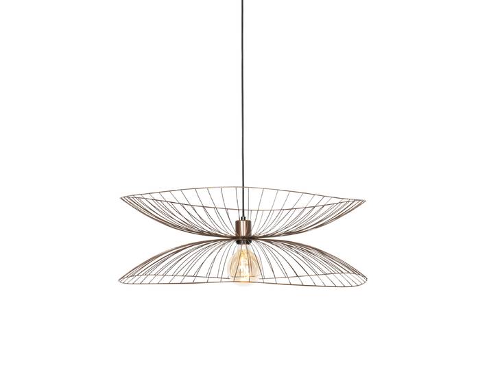 Suspension intelligente bronze foncé avec double abat-jour incl.